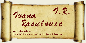 Ivona Rošulović vizit kartica